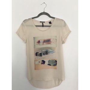 Maison Scotch J’adore Mon Tee Feather Print